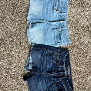 Two pairs of women’s American Eagle jean shorts